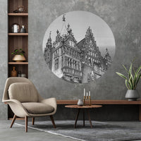 Town Hall B&W – Tapeta Koło Standard