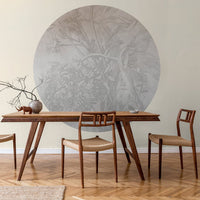 Grey Ombre Flower – Tapeta Koło Standard