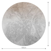 Grey Ombre Flower – Tapeta Koło Standard