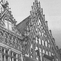 Town Hall B&W – Tapeta Łuk Standard