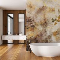 Beige Tsuru – Tapeta na wymiar