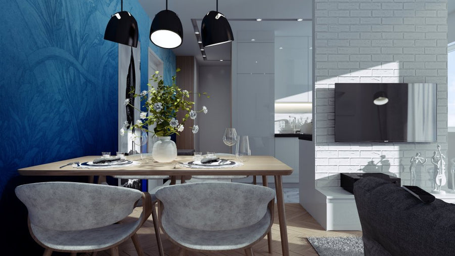 Blue Ombre Flower – Tapeta na wymiar