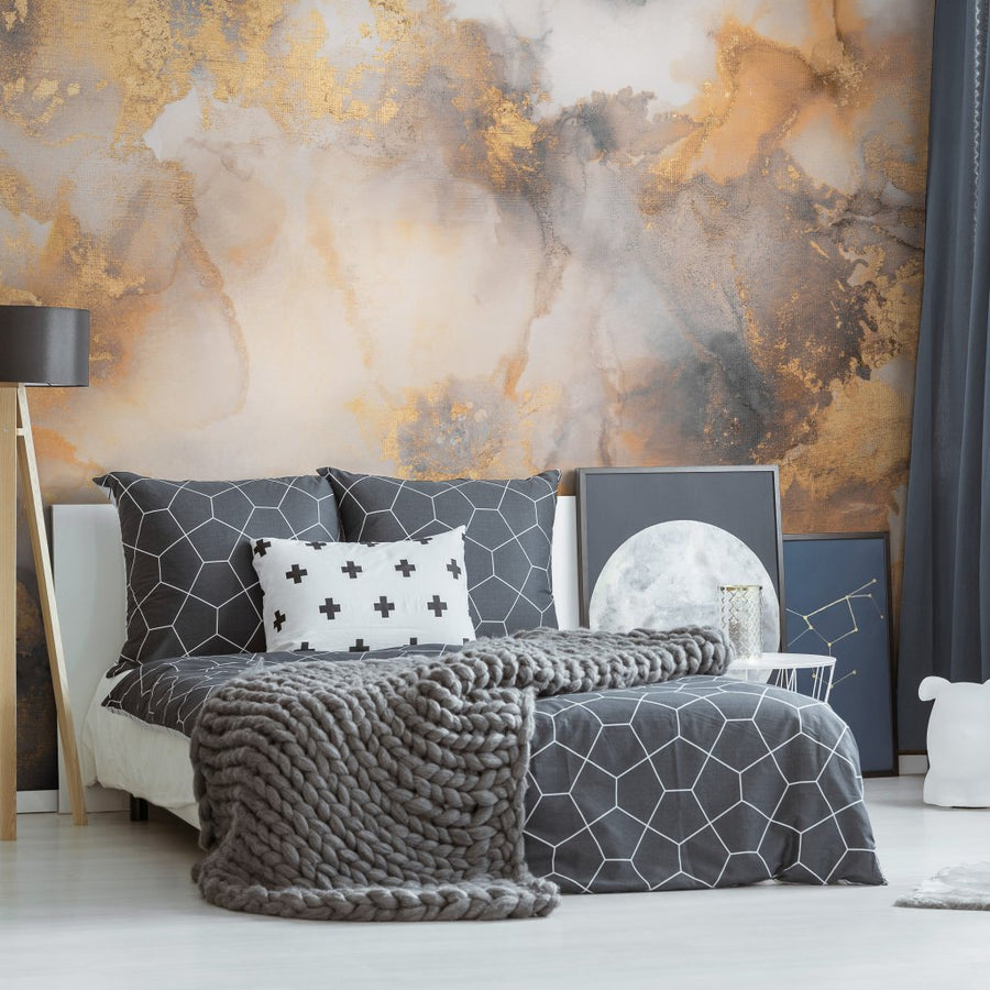 Dolce Vita Grey&Gold – Tapeta na wymiar