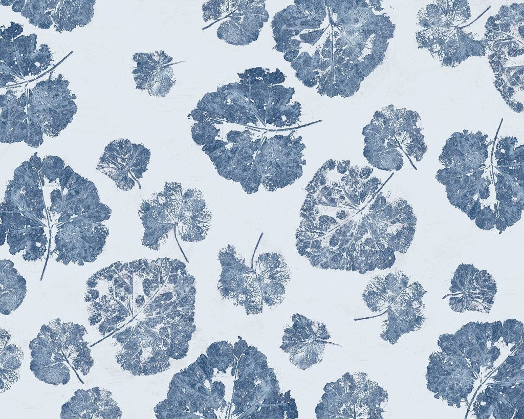 Foglia Navy – Tapeta na wymiar