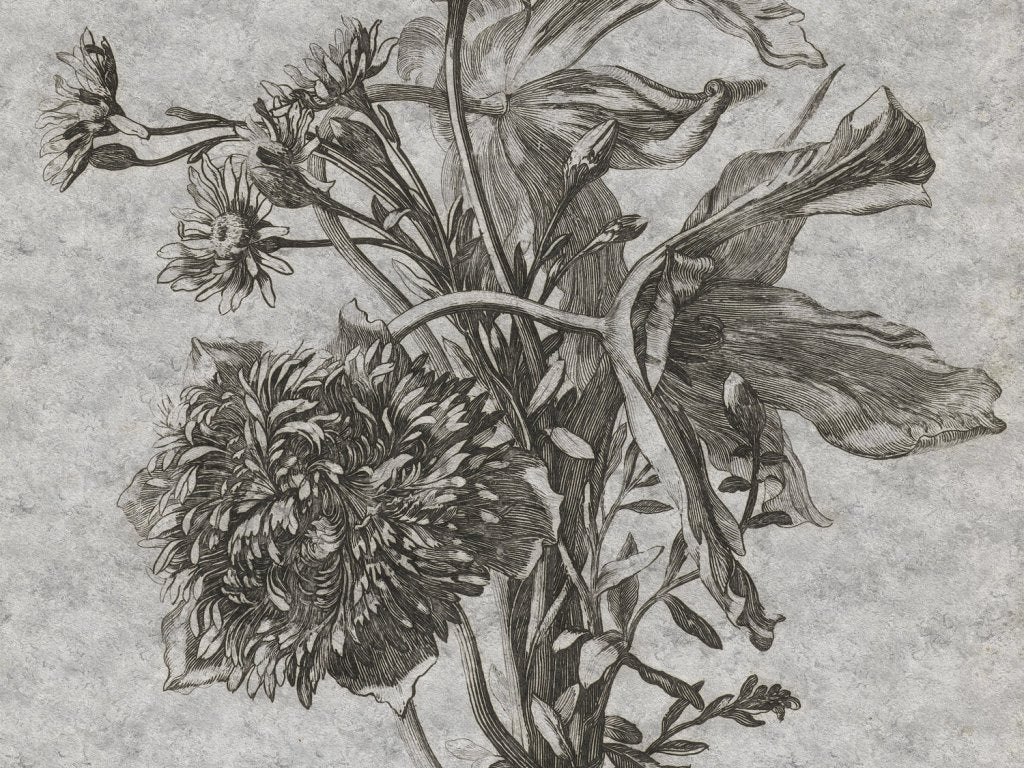 Grey Flower – Tapeta na wymiar