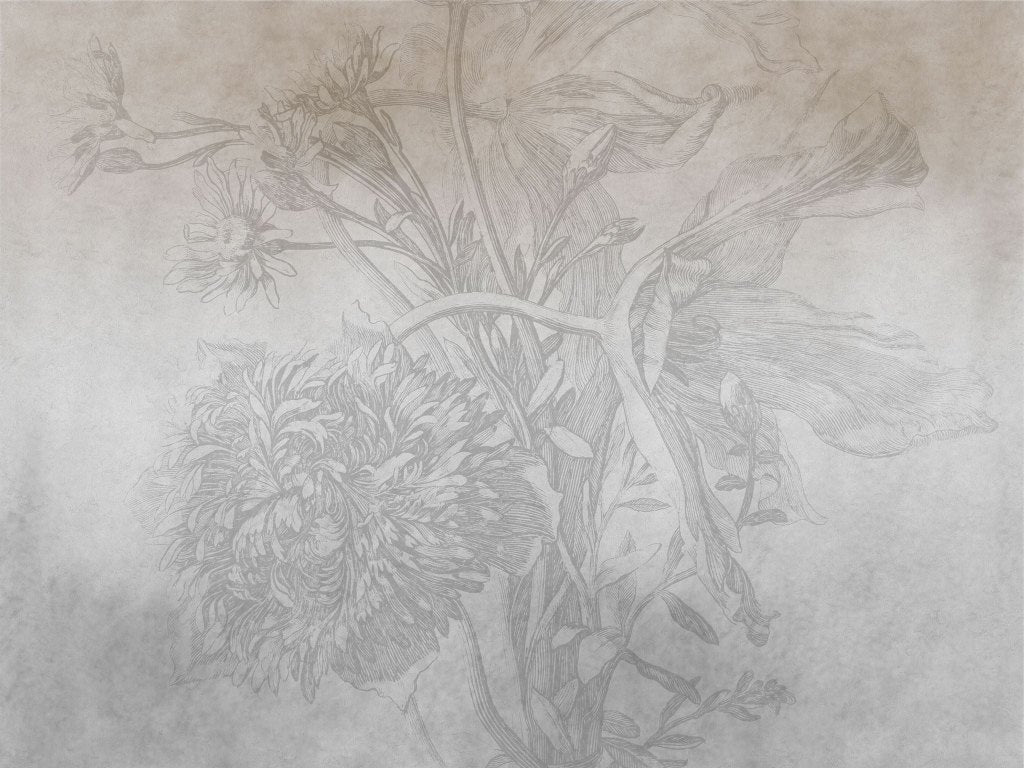 Grey Ombre Flower – Tapeta na wymiar