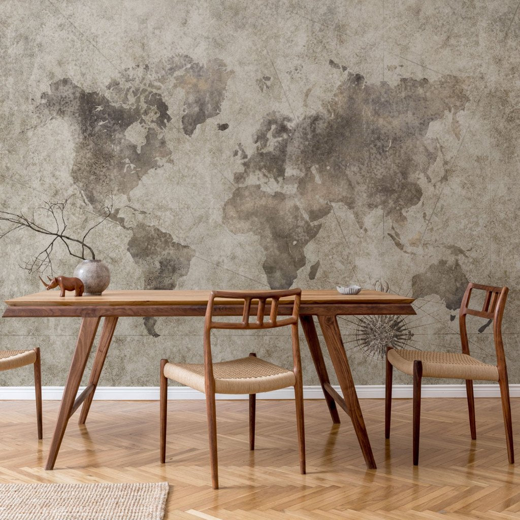 Grunge World Map – Tapeta na wymiar