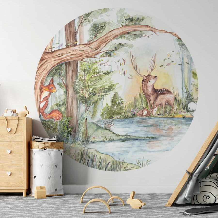Deer Friends – Tapeta Koło Standard