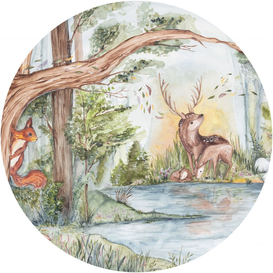 Deer Friends – Tapeta Koło Standard