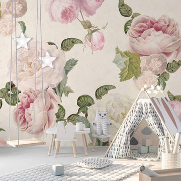 Roses Cream – Tapeta na wymiar