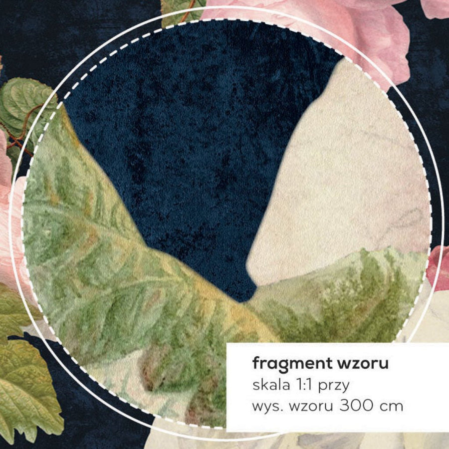 Roses Dark Blue – Tapeta na wymiar