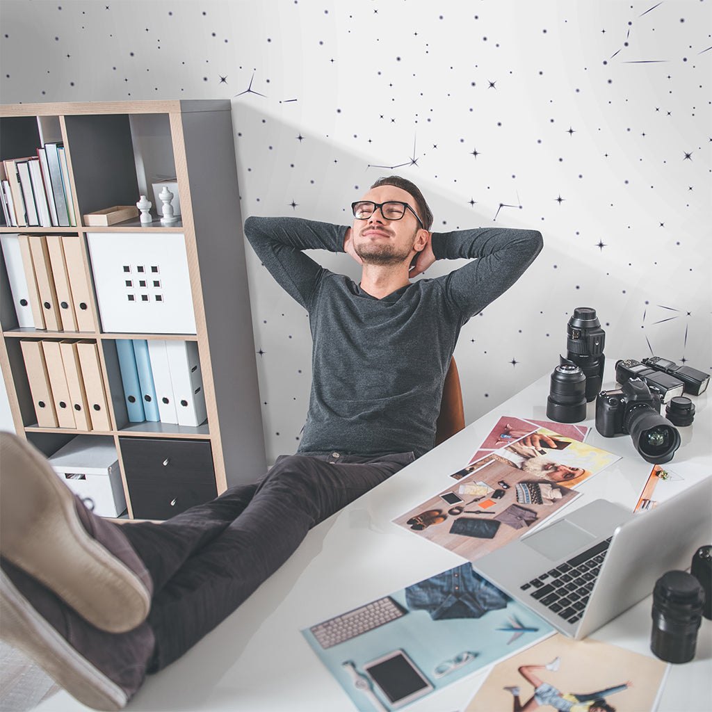 Starry Night White – Tapeta na wymiar