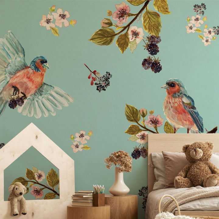 Uccello Cantante Mint – Tapeta na wymiar