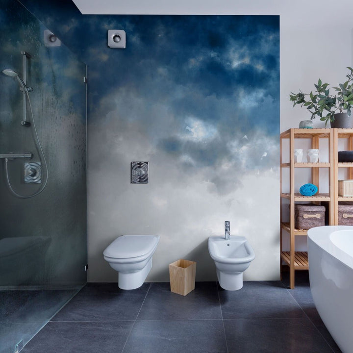 Watercolor Ombre Blue&Grey – Tapeta na wymiar