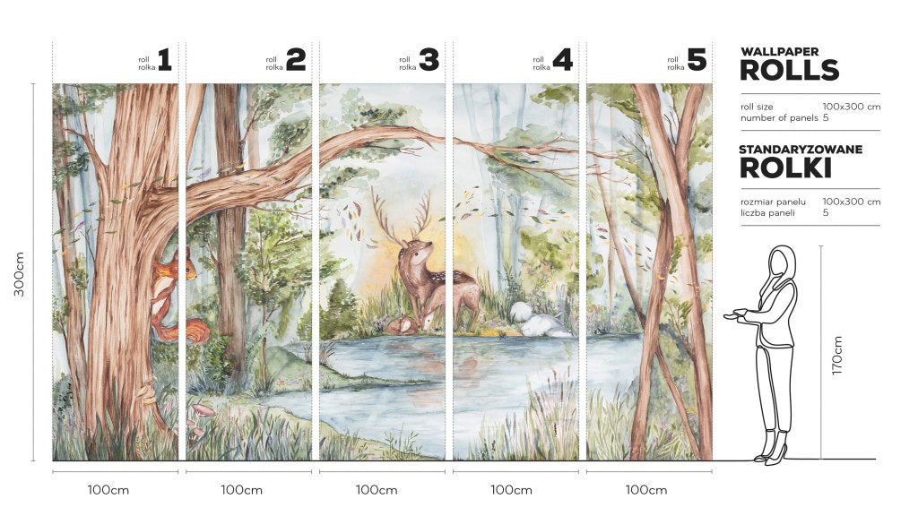 Deer Friends – Tapeta w rolkach