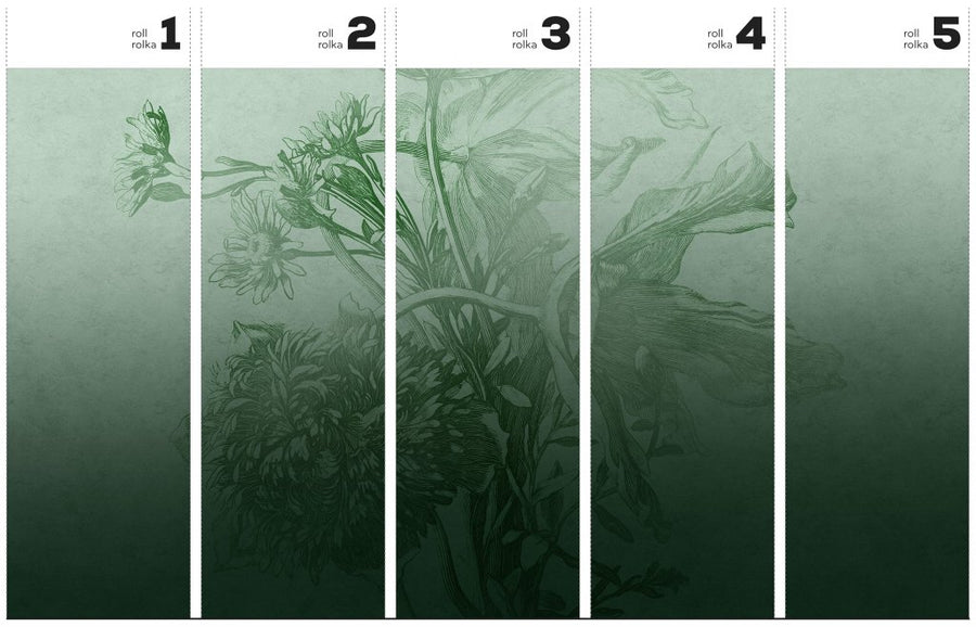 Green Ombre Flower – Tapeta w rolkach