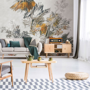 Grey Classic Flower – Tapeta w rolkach