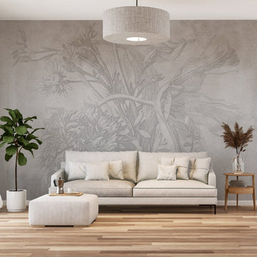 Grey Ombre Flower – Tapeta w rolkach