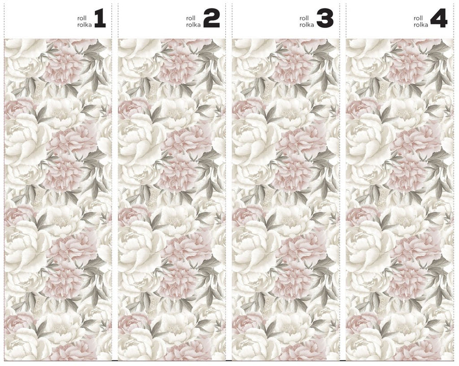 Peony Light – Tapeta w rolkach