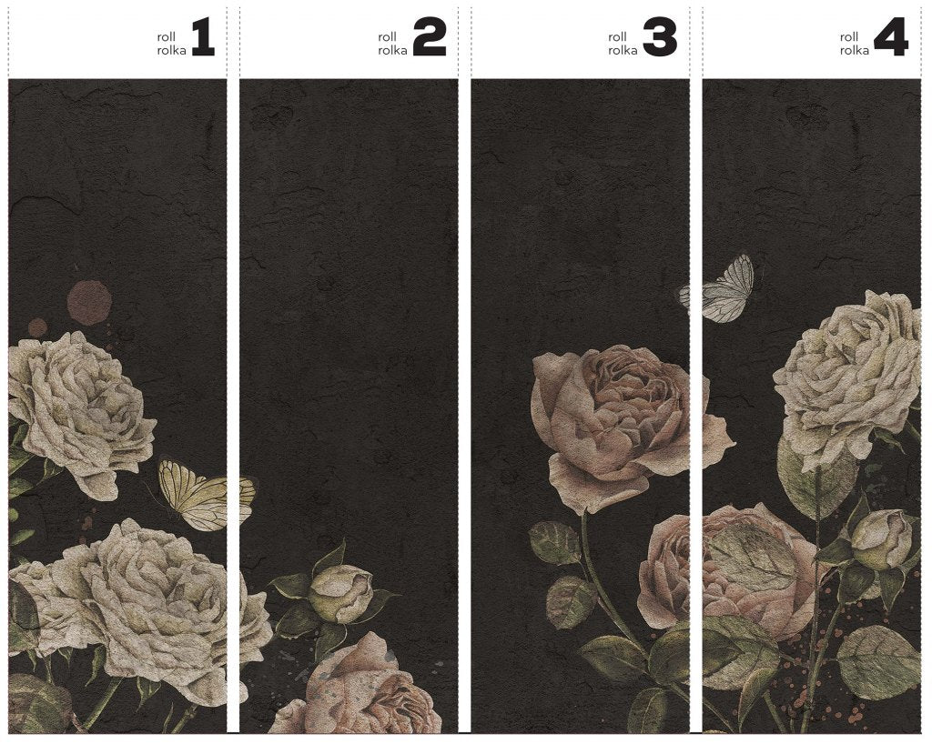 Rose Dream Black – Tapeta w rolkach