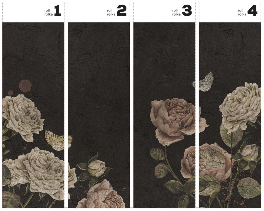Rose Dream Black – Tapeta w rolkach