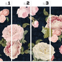 Roses Dark Blue – Tapeta w rolkach