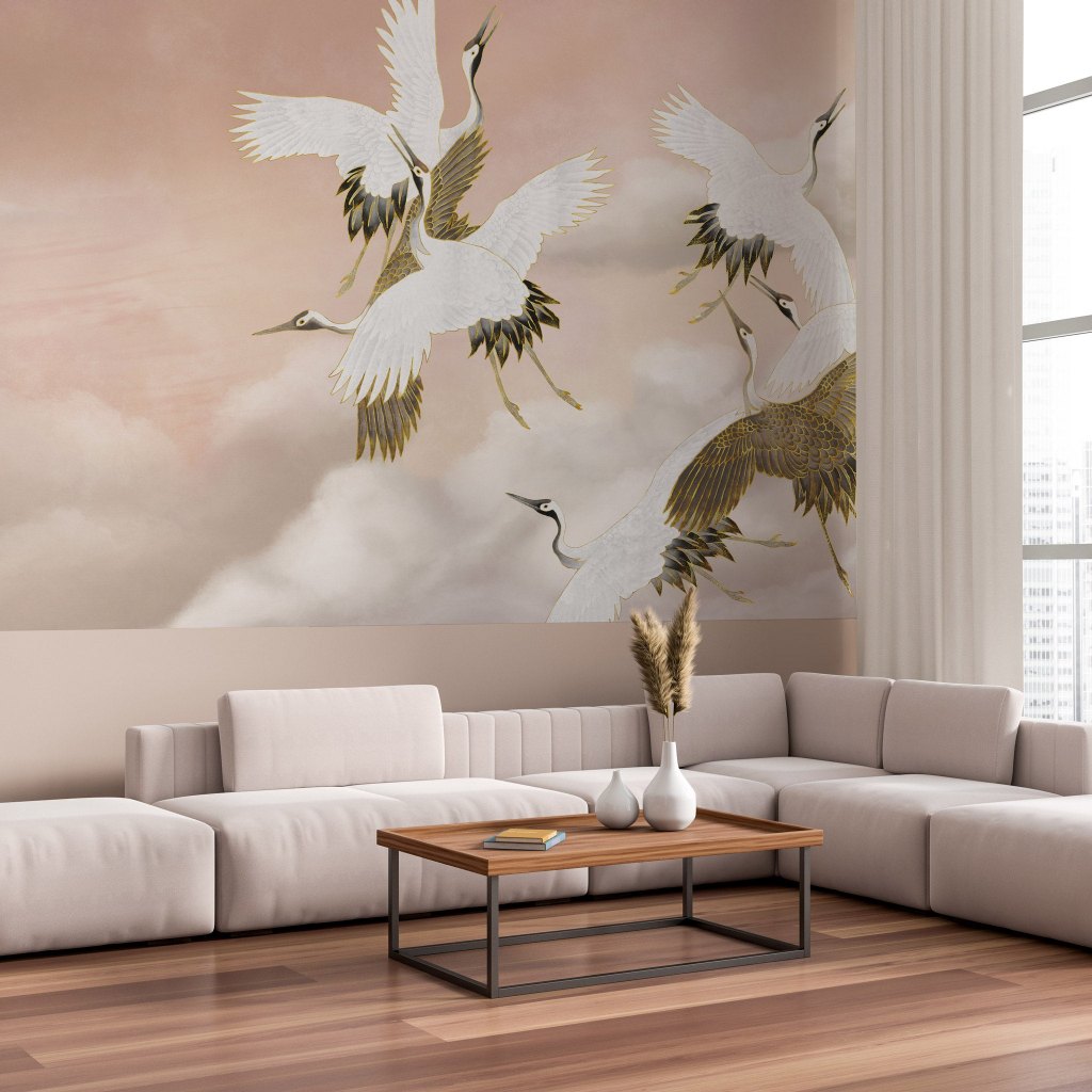 Taupe Tsuru – Tapeta w rolkach