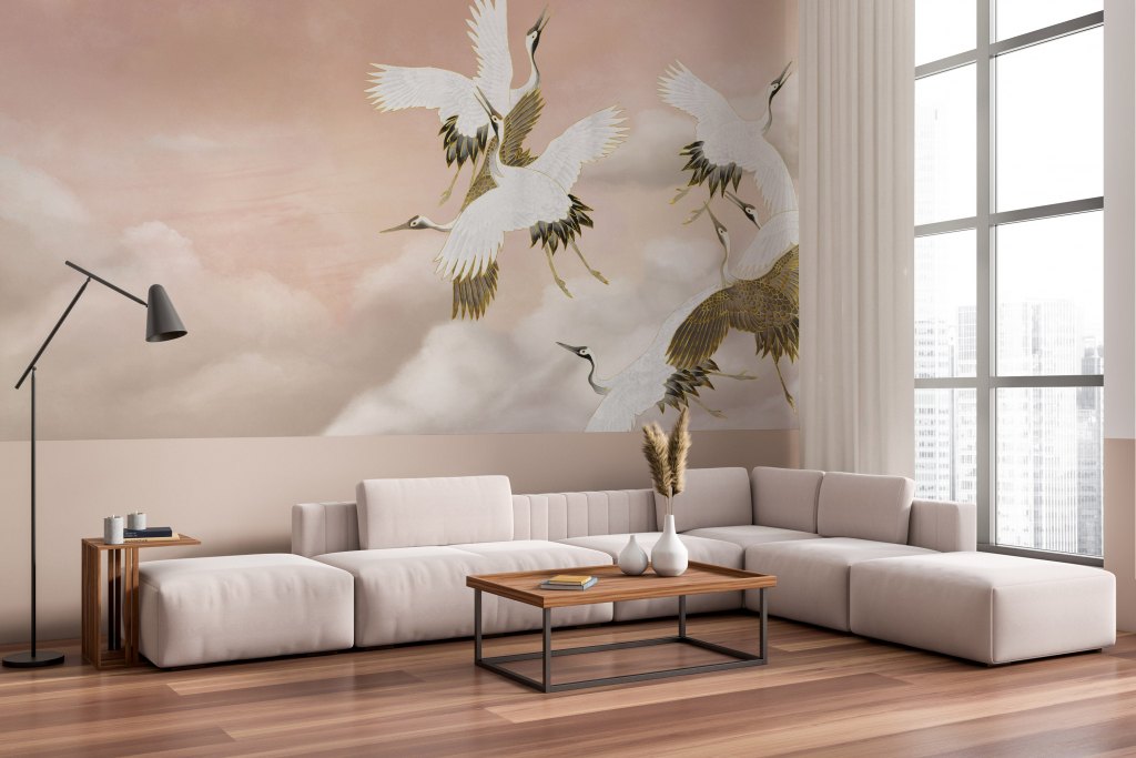 Taupe Tsuru – Tapeta w rolkach