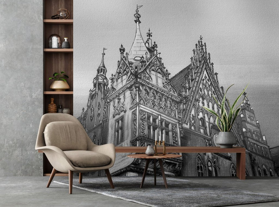 Town hall B&W – Tapeta w rolkach