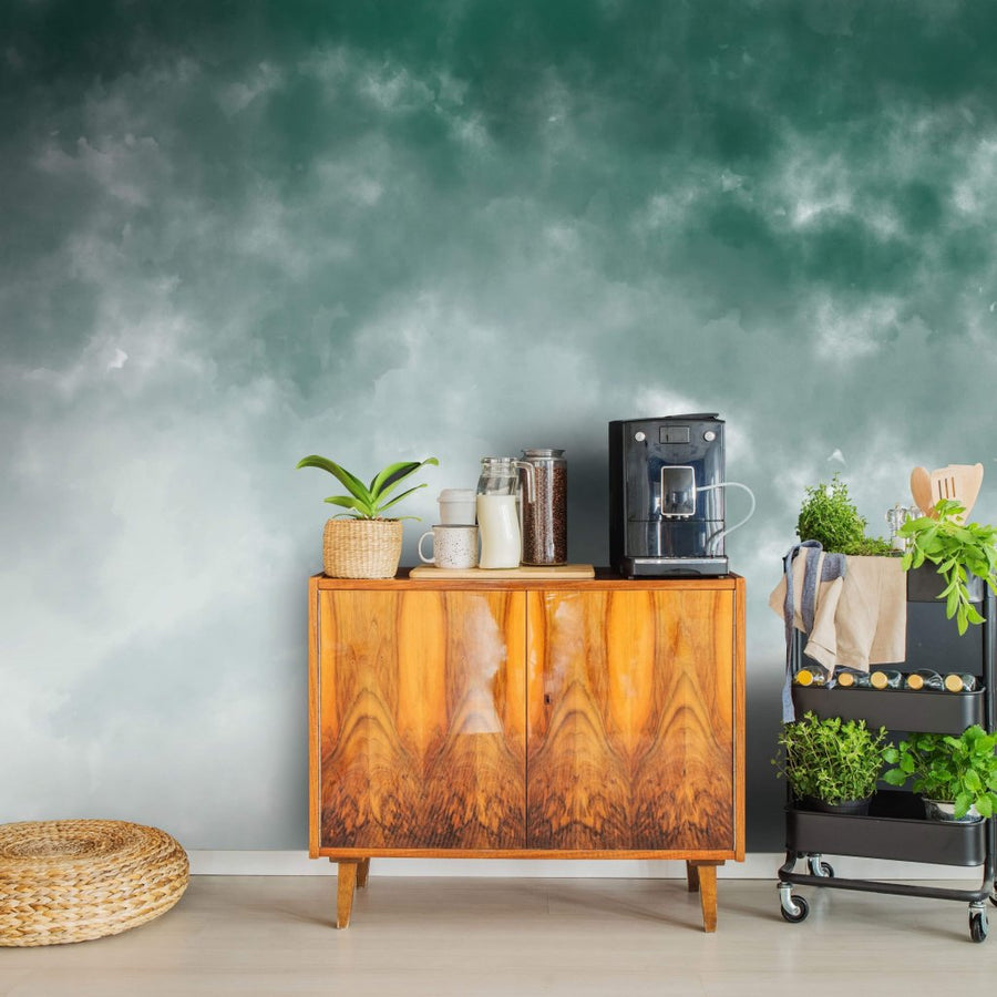 Watercolor Ombre Green – Tapeta w rolkach