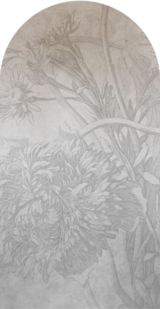 Grey Ombre Flower – Tapeta Łuk Standard