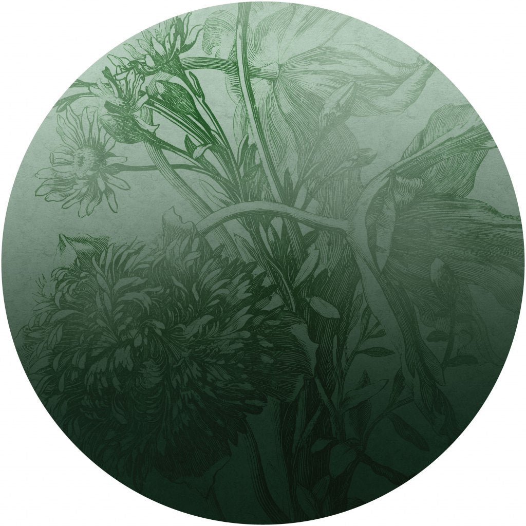 Green Ombre Flower – Tapeta Koło Standard