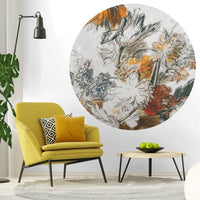 Grey Classic Flower – Tapeta Koło Standard