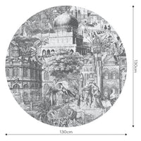 Gulliver Grey – Tapeta Koło Standard