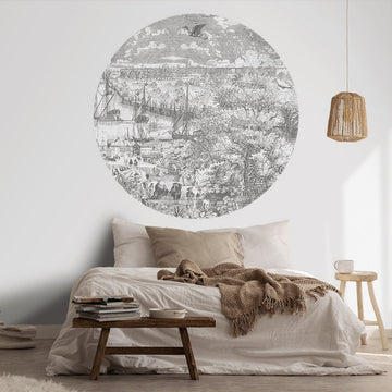 Gulliver Grey II – Tapeta Koło Standard