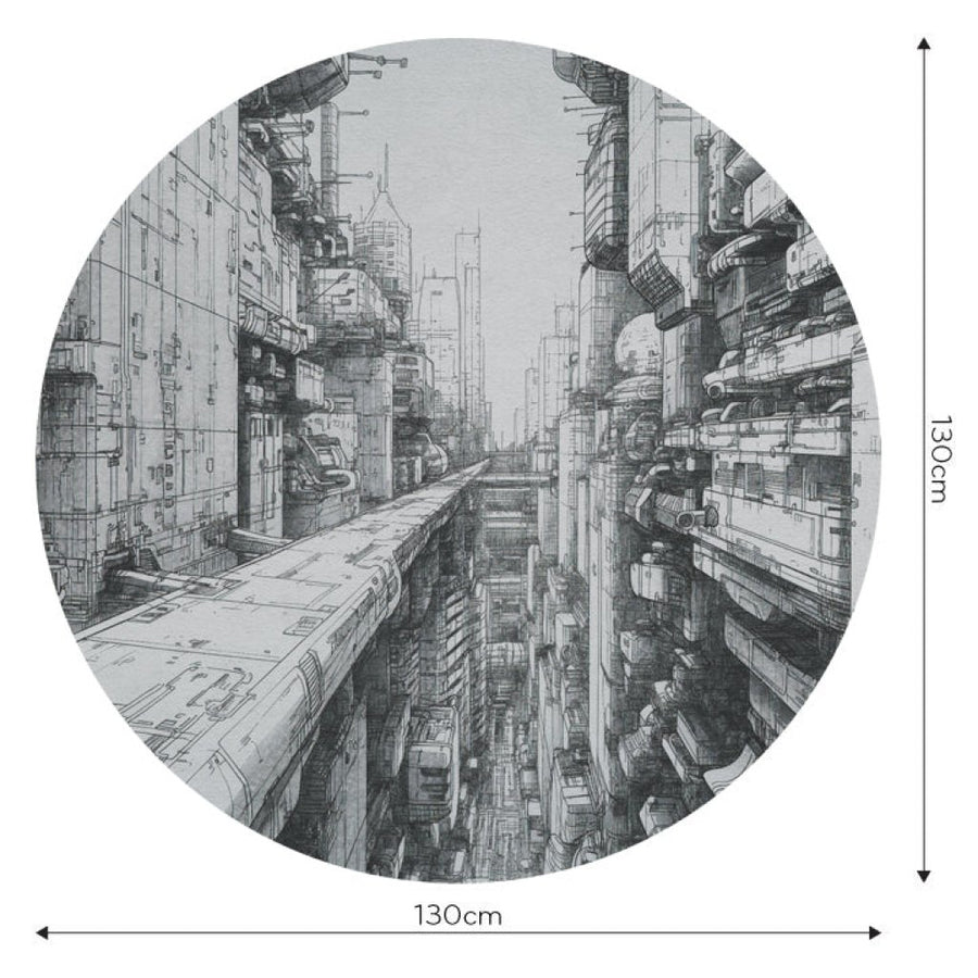 Cyber City – Tapeta Koło Standard