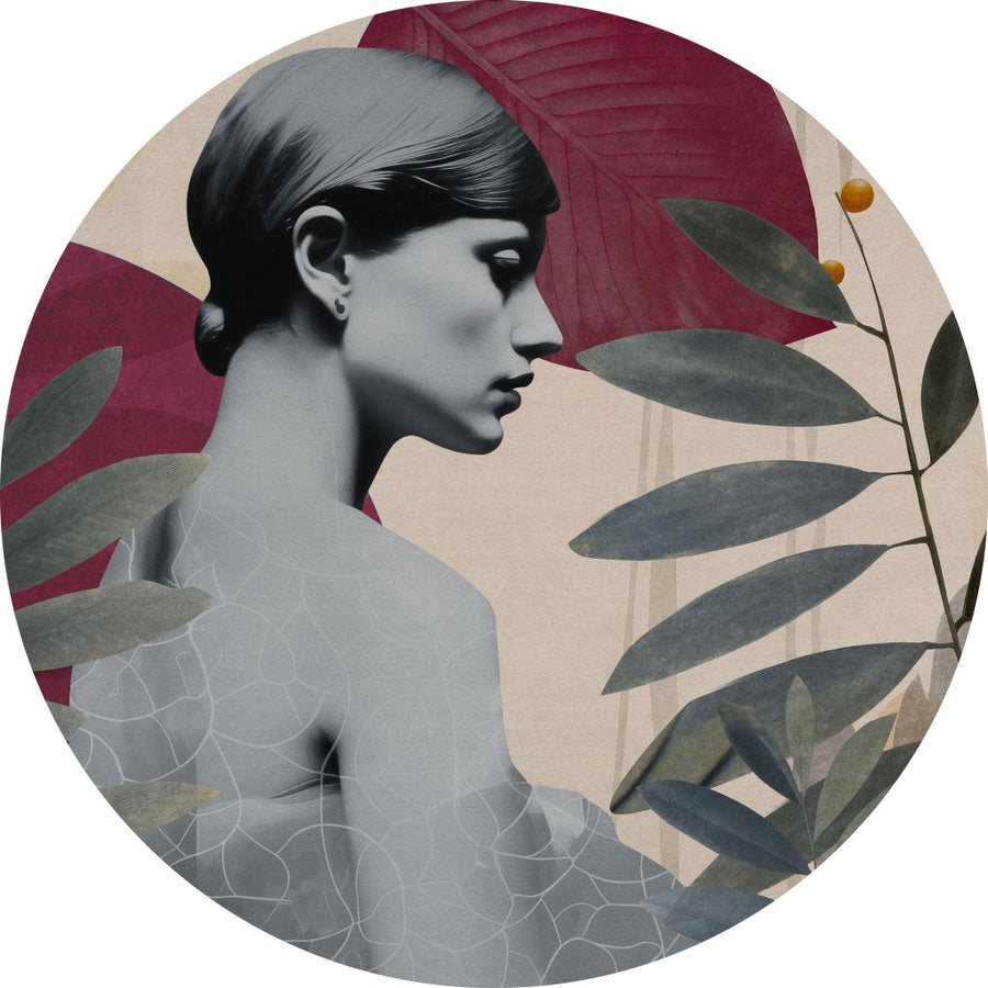 Onna Burgundy – Tapeta Koło Standard