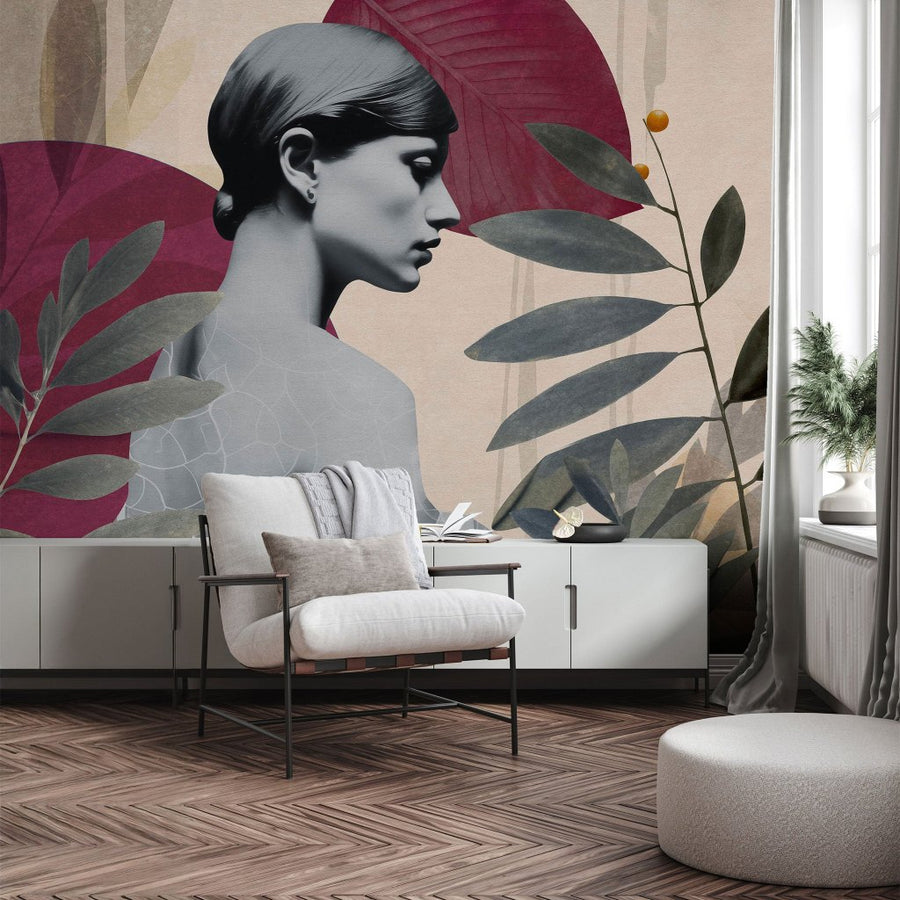 Onna Burgundy – Tapeta w rolkach