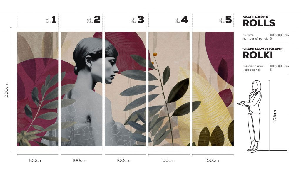 Onna Burgundy – Tapeta w rolkach