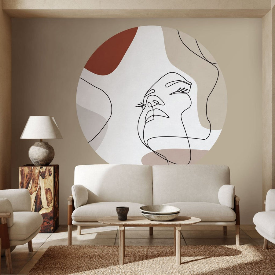 Layla Taupe – Tapeta Koło Standard