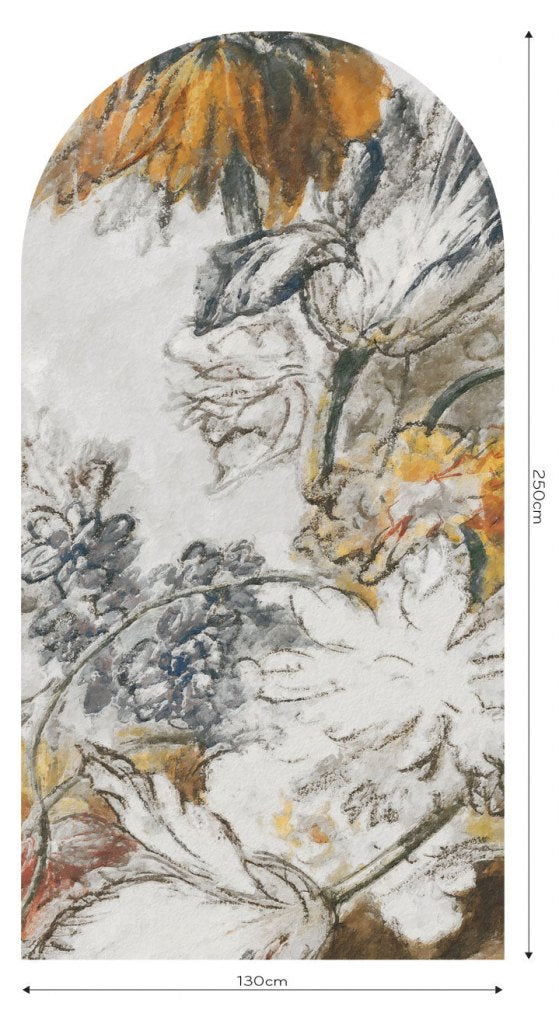 Grey Classic Flower – Tapeta Łuk Standard