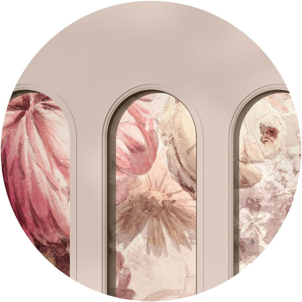 Libra Beige Harmony Earth – Tapeta Koło Standard