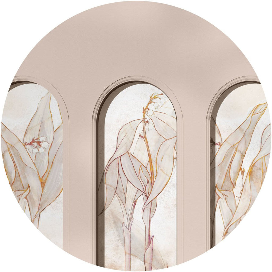 Libra Beige Lirio – Tapeta Koło Standard