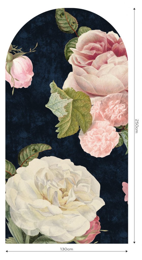Roses Dark Blue – Tapeta Łuk Standard