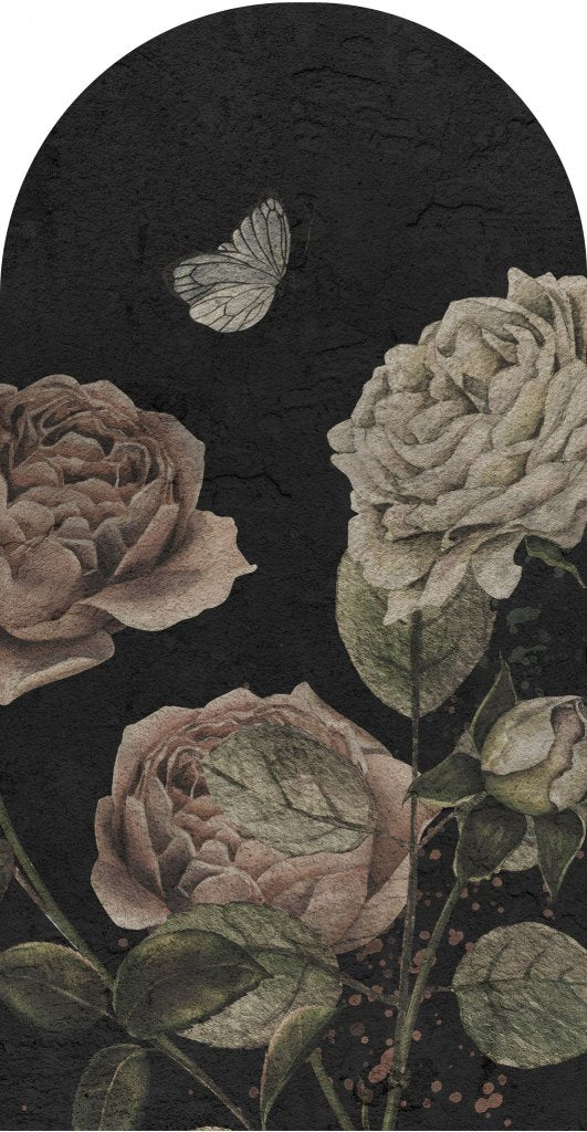Roses Dark Black – Tapeta Łuk Standard