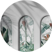 Libra Light Grey Rainforest – Tapeta Koło Standard