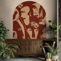 Faces Burgundy – Tapeta Łuk Standard