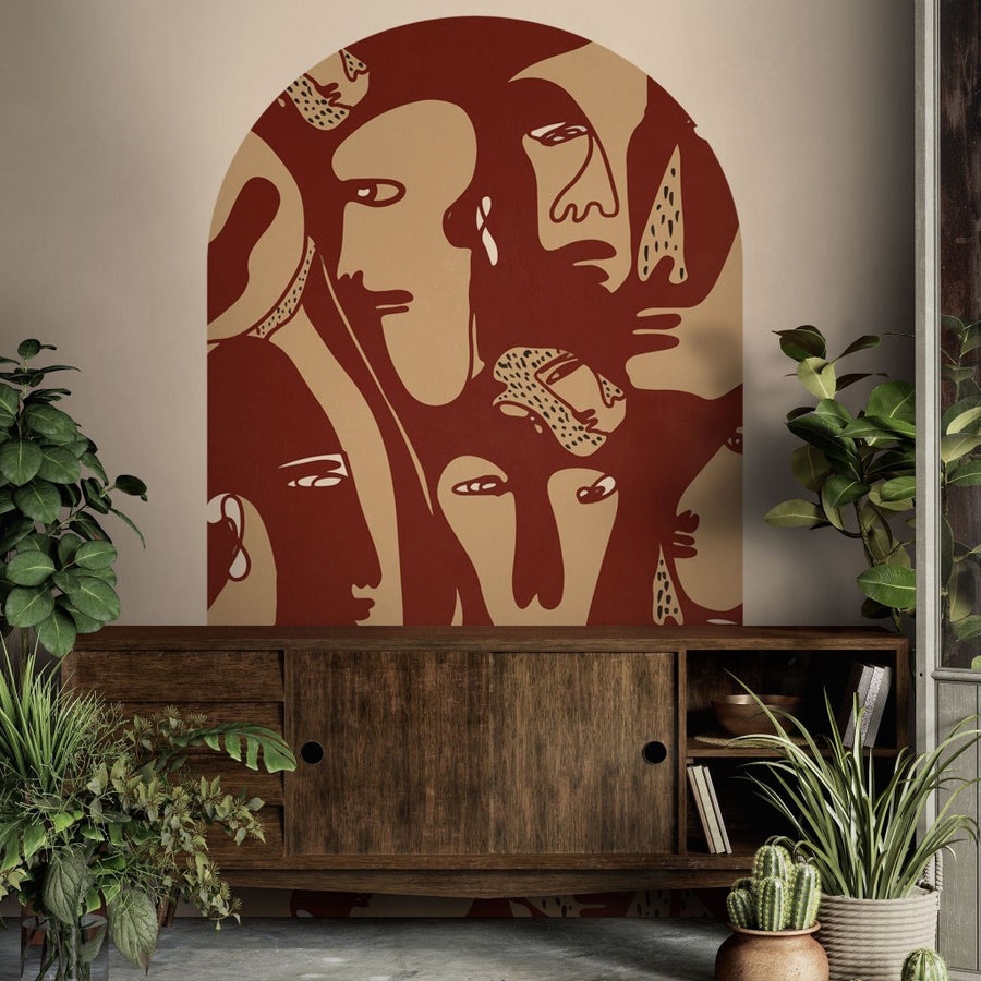 Faces Burgundy – Tapeta Łuk Standard