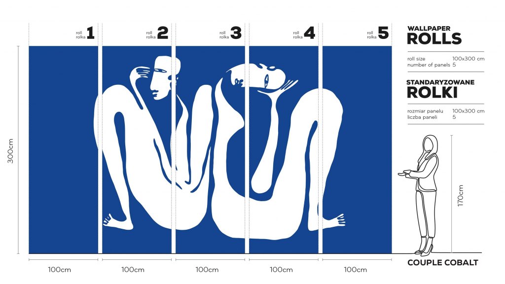 Couple Cobalt – Tapeta w rolkach