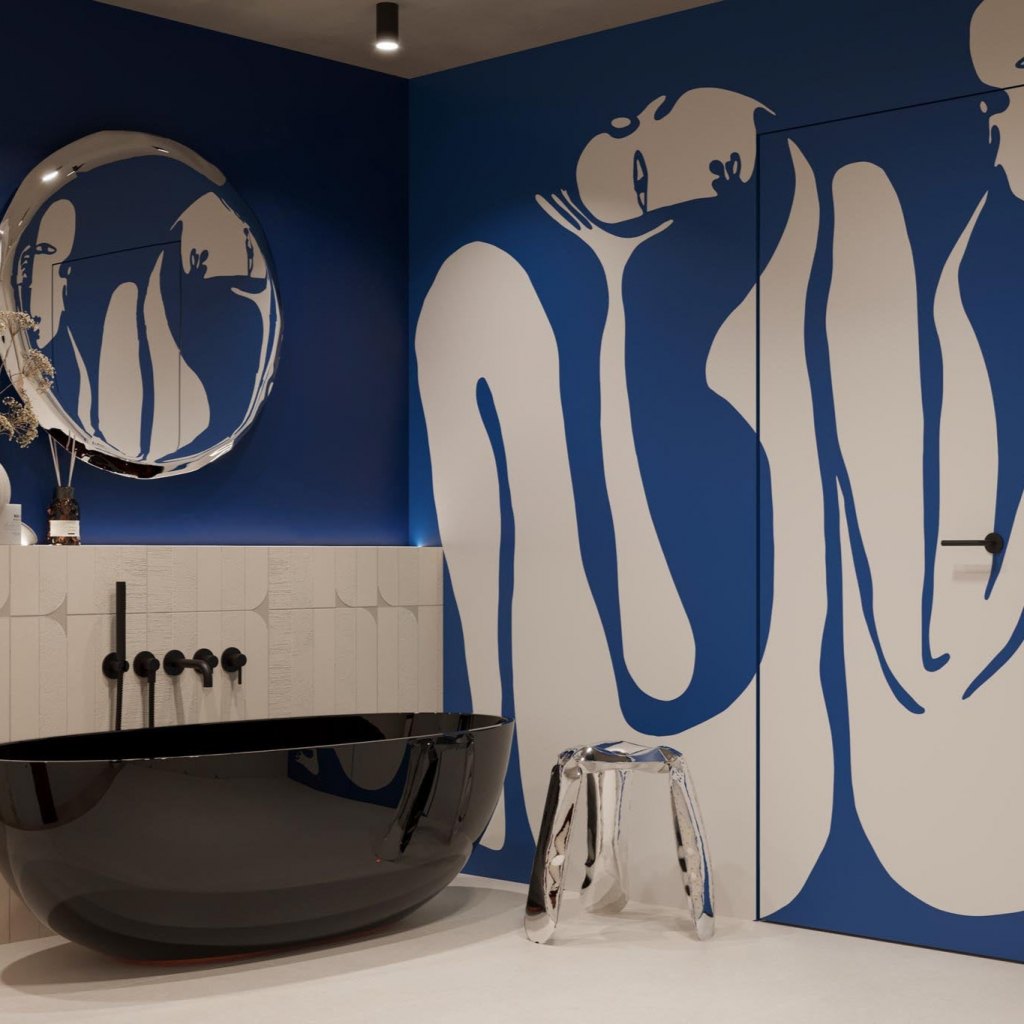 Couple Cobalt – Tapeta w rolkach